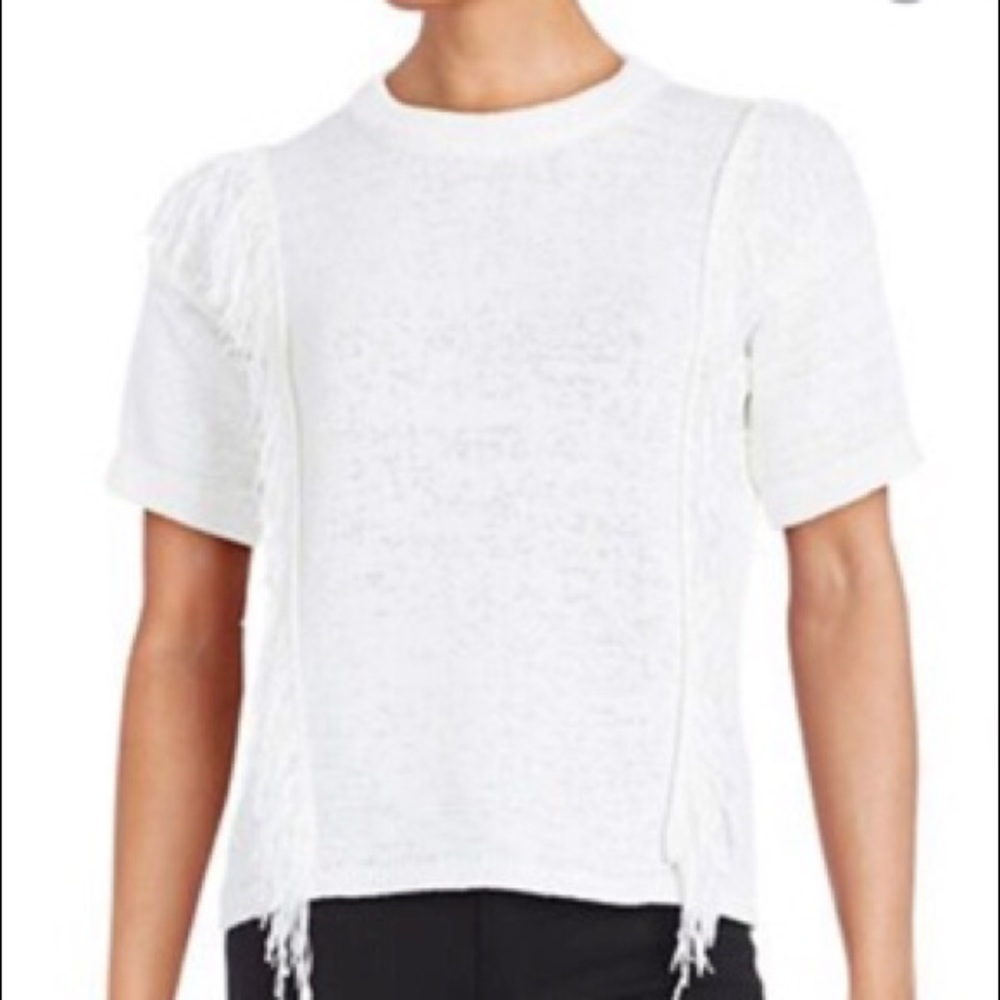 MICHAEL Michael Kors Short Sleeve Fringe Top